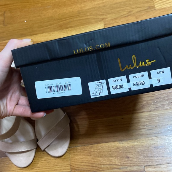 Lulu’s | Marlena Almond Suede Caged Lace-Up Heels - Picture 7 of 8